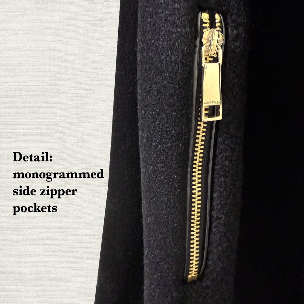 Nine West black wool blend coat - Picture 6 of 9